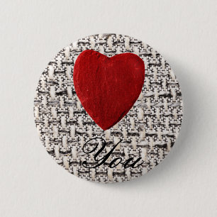 Stoffhintergrund-Liebe Button
