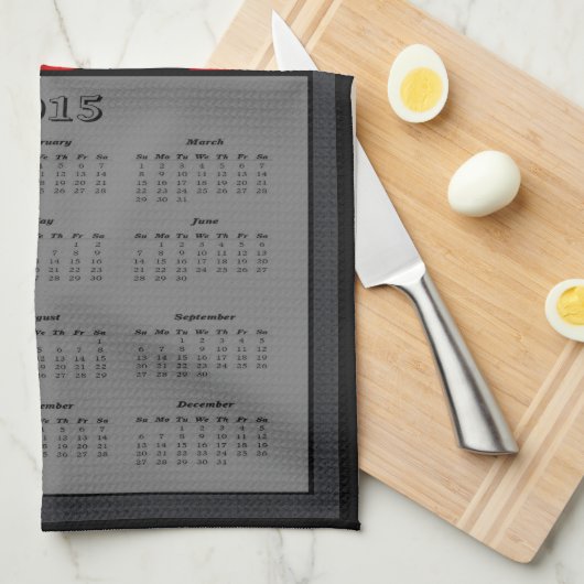 Stoffkalender mit 2015 Gift-Rosen Handtuch (Viertel Falte)