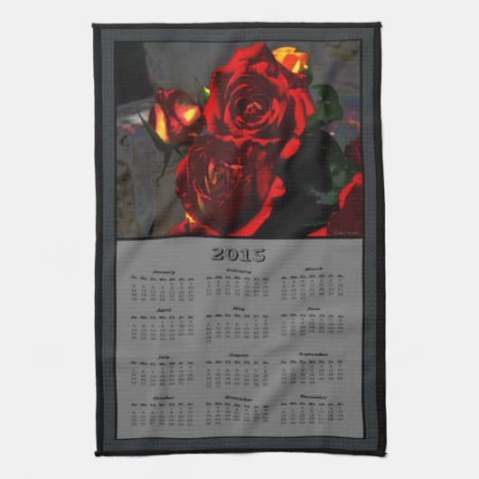 Stoffkalender mit 2015 Gift-Rosen Handtuch (Vertikal)