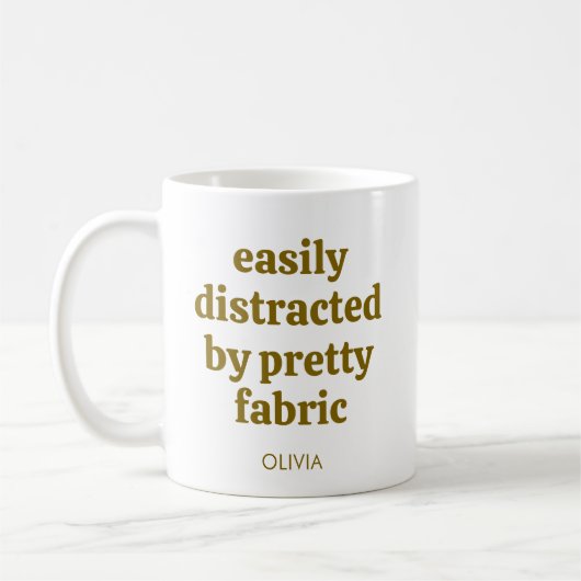 Stoffliebhaber Lustiger Quilter-Zitat Personalisie Kaffeetasse (Links)