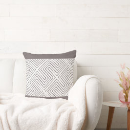 Stoffmuster aus grauem und weißem afrikanischem Le Kissen