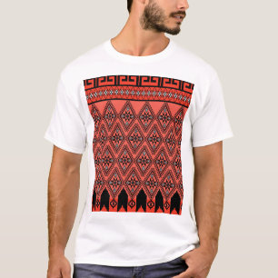 Stoffmuster: blaue Hintergrunddekoration. T-Shirt