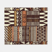 Stoffpatchwork im afrikanischen Stammesstil abstra Fleecedecke (Vorderseite (Horizontal))