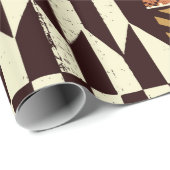Stoffpatchwork im afrikanischen Stammesstil abstra Geschenkpapier (Rolleneckpunkt)