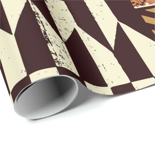 Stoffpatchwork im afrikanischen Stammesstil abstra Geschenkpapier (Rolleneckpunkt)