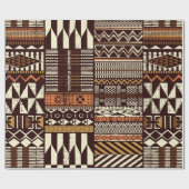 Stoffpatchwork im afrikanischen Stammesstil abstra Geschenkpapier (Flach)