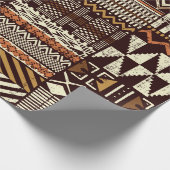 Stoffpatchwork im afrikanischen Stammesstil abstra Geschenkpapier (Ecke)