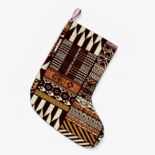 Stoffpatchwork im afrikanischen Stammesstil abstra Kleiner Weihnachtsstrumpf (Vorderansicht (hängend))