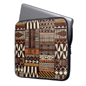Stoffpatchwork im afrikanischen Stammesstil abstra Laptopschutzhülle (Vorderseite Links)