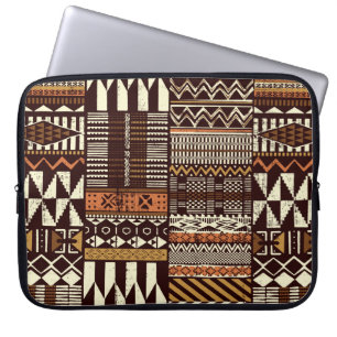 Stoffpatchwork im afrikanischen Stammesstil abstra Laptopschutzhülle