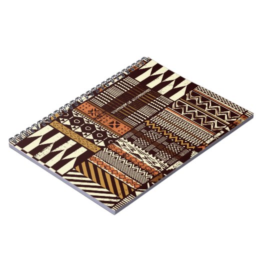Stoffpatchwork im afrikanischen Stammesstil abstra Notizblock (Linke Seite)