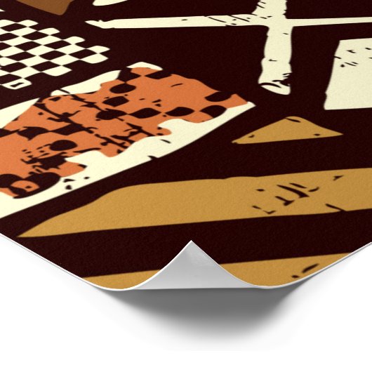 Stoffpatchwork im afrikanischen Stammesstil abstra Poster (Ecke)