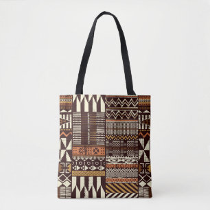 Stoffpatchwork im afrikanischen Stammesstil abstra Tasche