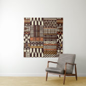 Stoffpatchwork im afrikanischen Stammesstil abstra Wandteppich (Beispiel)
