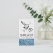 Stoffschere | Spitze und Nadel Visitenkarte (Stehend Vorderseite)