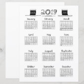 Stoffschrauben des Schriftartes 2019 Schwarz-weiß (Vorne/Hinten)