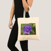 Stofftasche grosse blaue Glockenblumenblüte Tragetasche (Vorderseite (Produkt))