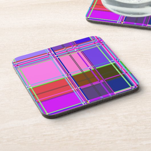 Stofftuchfarben Quadrate Untersetzer (Linke Seite)