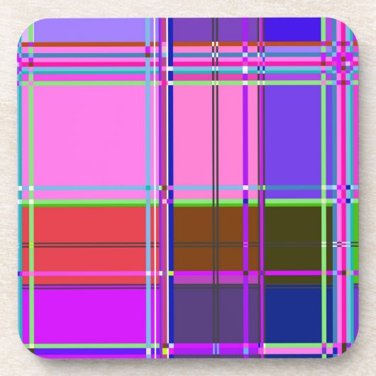 Stofftuchfarben Quadrate Untersetzer (Vorderseite)