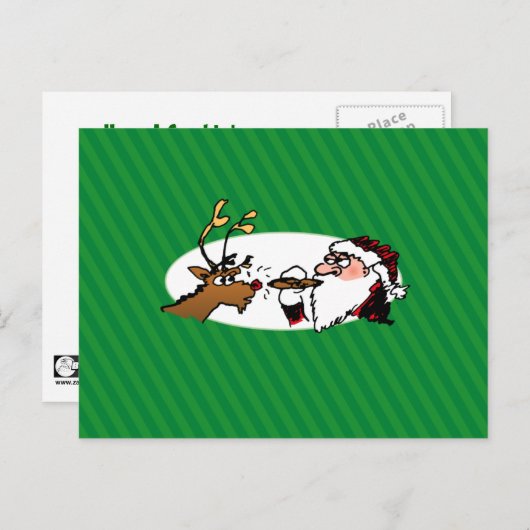 Stogie Santa Funny Cartoon Postkarte (Vorne/Hinten)
