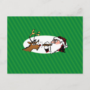 Stogie Santa Funny Cartoon Postkarte