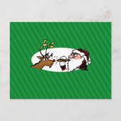 Stogie Santa Funny Cartoon Postkarte (Vorderseite)