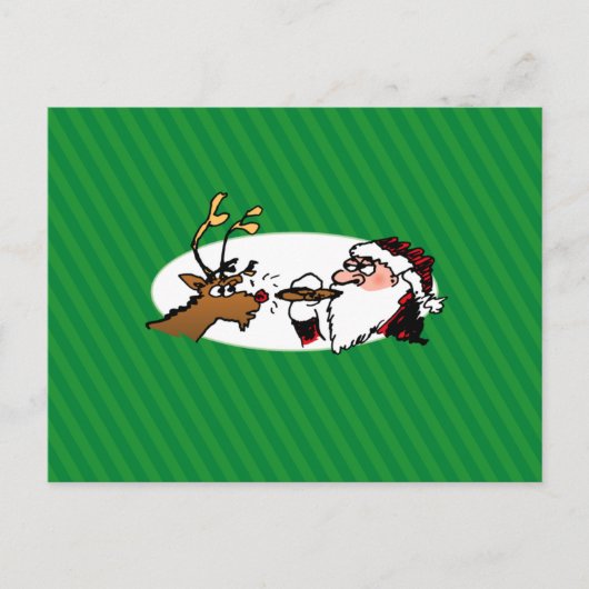 Stogie Santa Funny Cartoon Postkarte (Vorderseite)