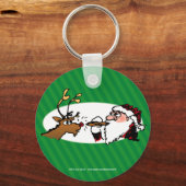 Stogie Santa Funny Cartoon Schlüsselanhänger (Vorderseite)