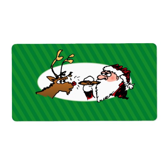 Stogie Smoking Santa Funny Green Strip Weihnachten (Vorne)