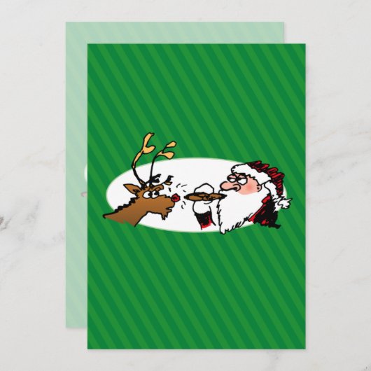 Stogie Smoking Santa Funny Green Strip Weihnachten (Vorne/Hinten)