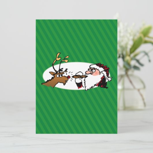Stogie Smoking Santa Funny Green Strip Weihnachten (Stehend Vorderseite)