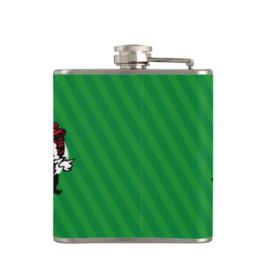 Stogie Smoking Santa Funny Green Strip Weihnachten Flachmann (Rückseite)