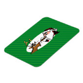 Stogie Smoking Santa Funny Green Strip Weihnachten Magnet (Linke Seite)