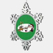Stogie Smoking Santa Funny Green Striping Ornament (Rechts)