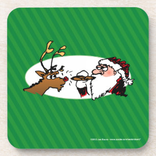 Stogie Weihnachtsmann Lustige Cartoon Untersetzer