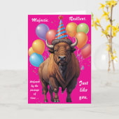 Stoic Bison Birthday Wisdom Karte (Gelbe Blume)