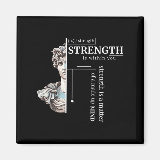 Stoic Discipline Philosophy Positive Mindset Stren Magnet (Vorne)