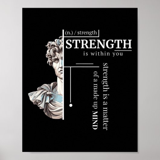 Stoic Discipline Philosophy Positive Mindset Stren Poster (Vorne)