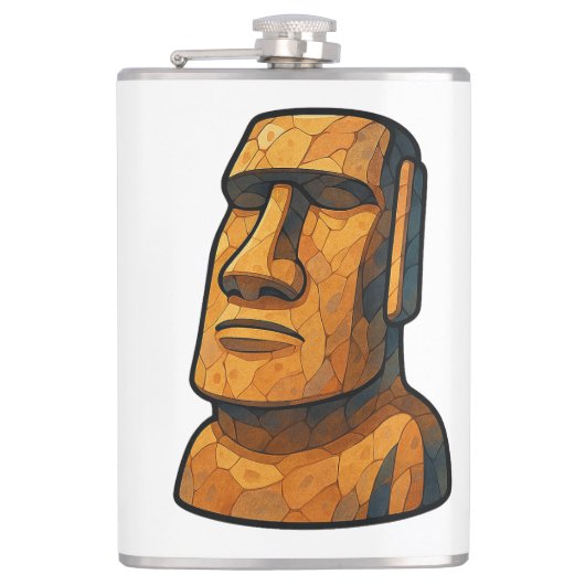 Stoic Moai Ancititude Flachmann (Vorderseite)