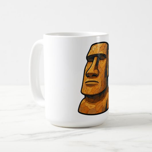 Stoic Moai Ancititude Kaffeetasse (Vorderseite Links)