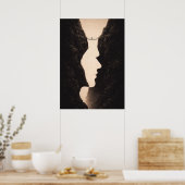 Stoic Optical Illusion Abstract Art, Cliffs, Land Poster (Küche)