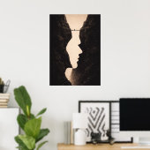 Stoic Optical Illusion Abstract Art, Cliffs, Land Poster (Heimbüro)