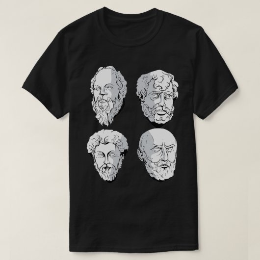 Stoic Philosophen Aurelius Socrates Seneca Epicte T-Shirt (Design vorne)
