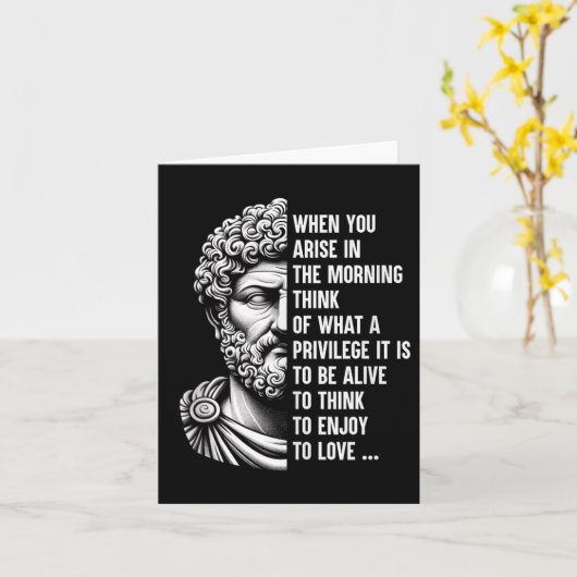 Stoic Philosopher Marcus Aurelius Shirt Motivation Karte (Gelbe Blume)