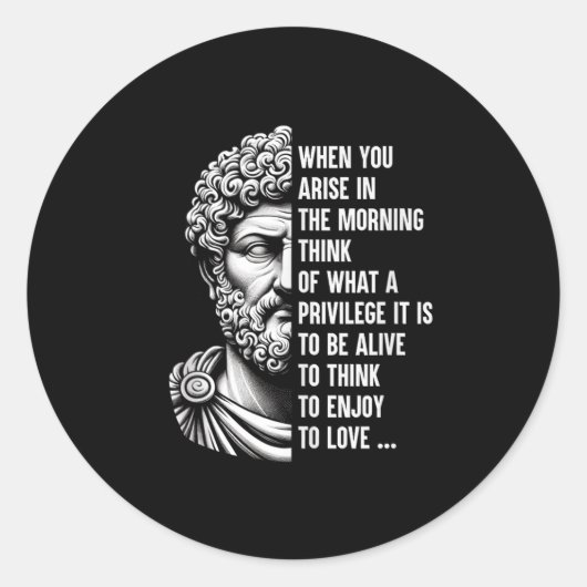 Stoic Philosopher Marcus Aurelius Shirt Motivation Runder Aufkleber (Vorderseite)