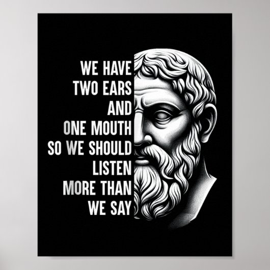 Stoic Philosopher Zeno of Citium Quote Motivationa Poster (Vorne)
