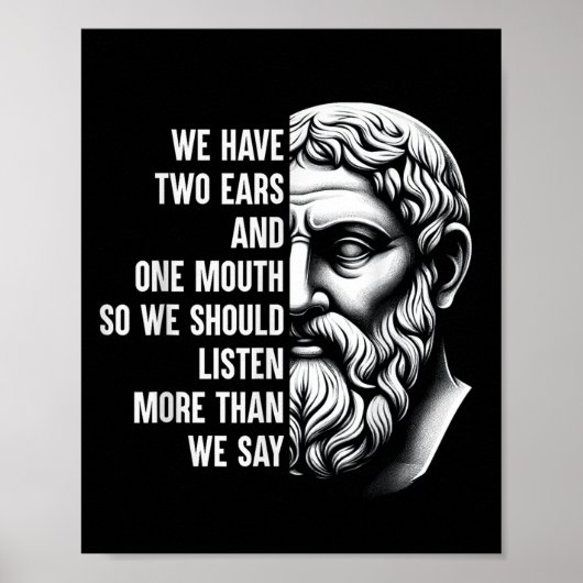 Stoic Philosopher Zeno of Citium Quote Motivationa Poster (Vorne)