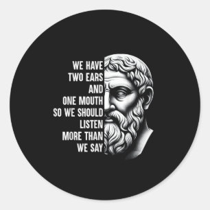 Stoic Philosopher Zeno of Citium Quote Motivationa Runder Aufkleber