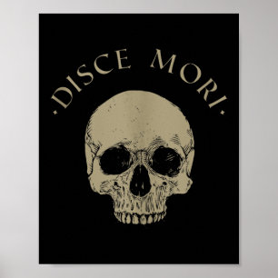 Stoic Philosophy Disce Mori Skull Stoicism Zitat T Poster