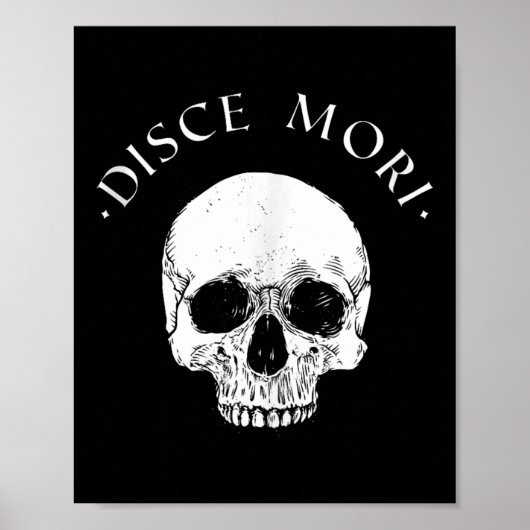 Stoic Philosophy Disce Mori Skull Stoicism Zitat T Poster (Vorne)